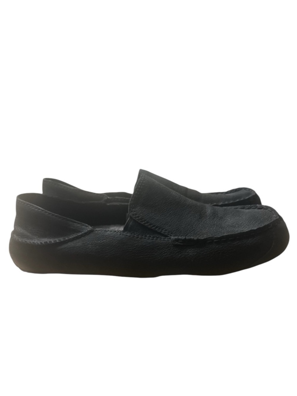UGG Men's Driving Loafer in Classic Black Leather Size 12 - Picture 2 of 11